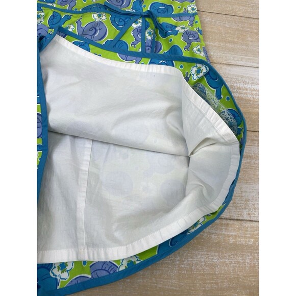 Lilly Pulitzer Strapless Dress Green Blue Snails Print Open Back Sz 8 - Picture 12 of 12